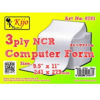 8781 3ply NCR Computer Form